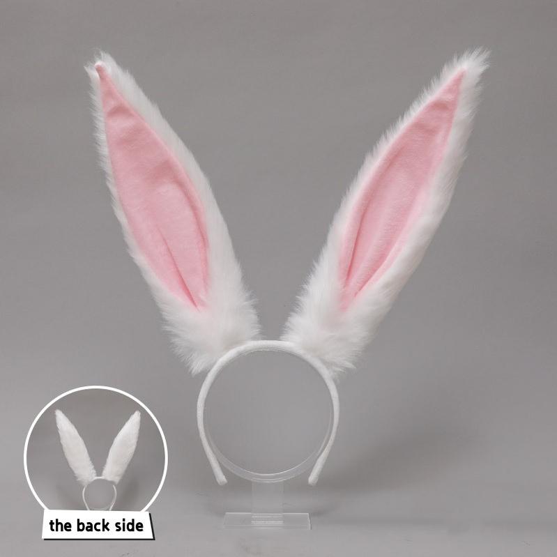 Adjustable Long Rabbit Ears Headband - Cute Bunny Kigurumi Accessory