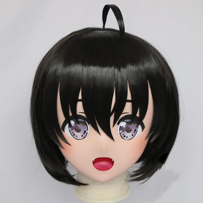 Black Short Wig Mepru Cosplay Anime Face Kigurumi Mask (3) 19132:276876