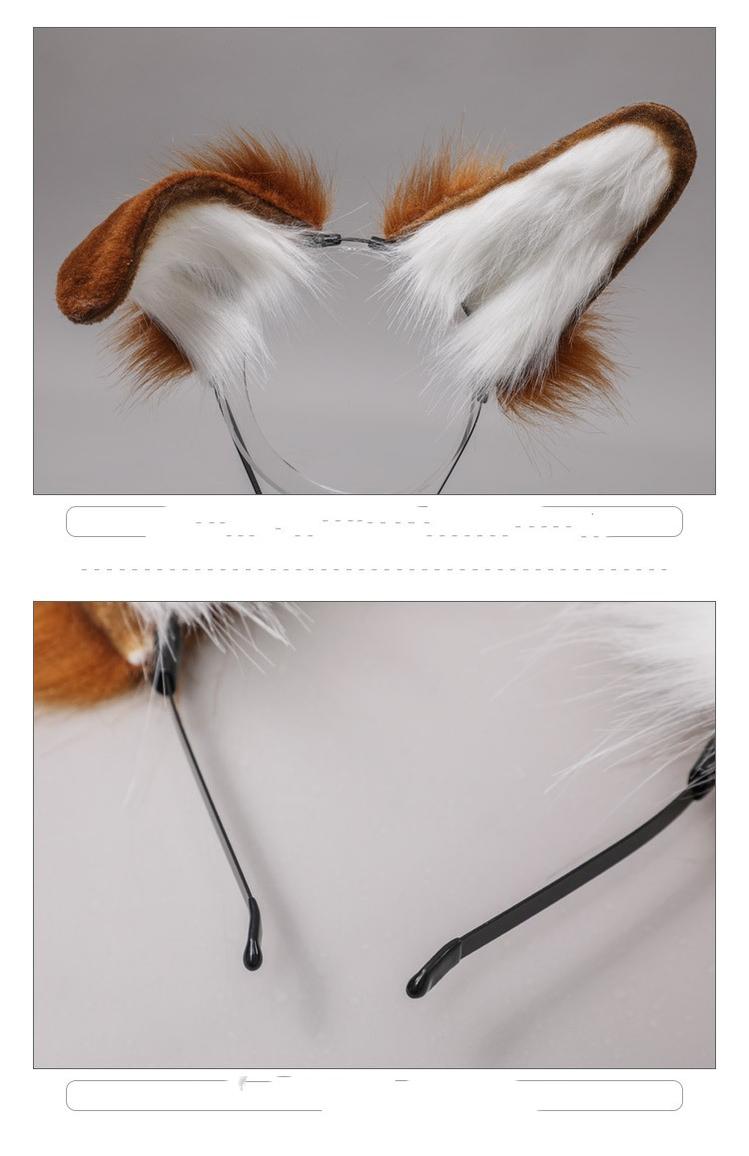 Hand-made Plush Animal Dog Ear Headdress Soft Accessories