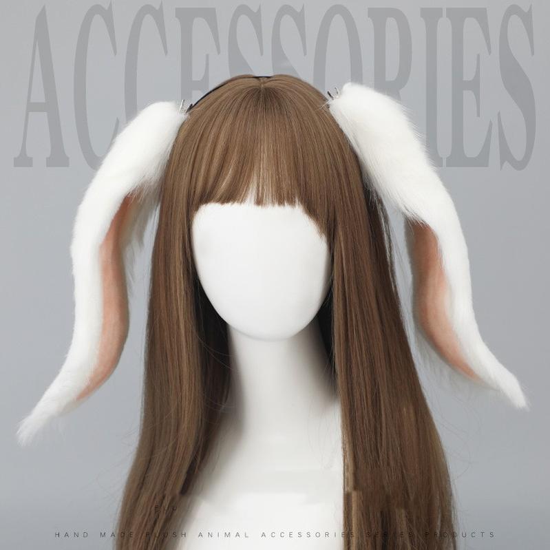 Handmade Realistic Lop Rabbits Plush Animal Ears Hairband 20614:285120