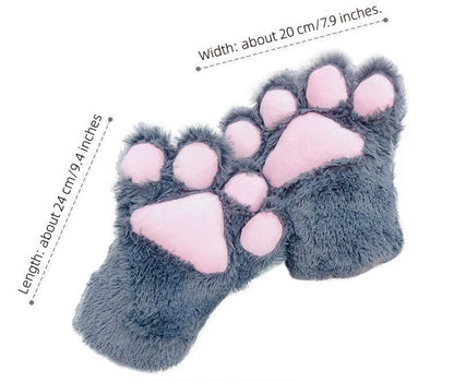 Lovely Plush Cat Paw Gloves Kigurumi Accessories Multicolors