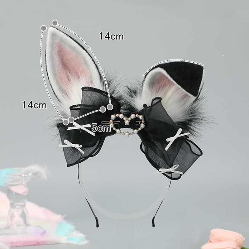 Rabbit Plush Ears Hair Lace Cosplay Accessories 20594:284862