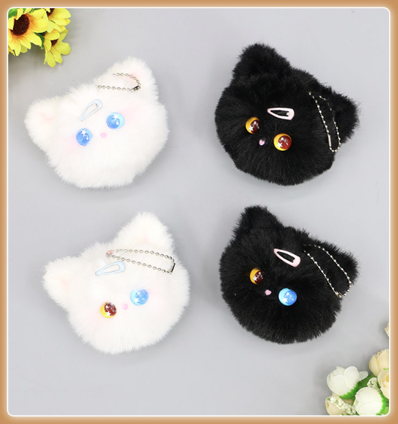 Handmade Lovely Soft Cat Ball Bag Pendant Key-chain Soft Accessories