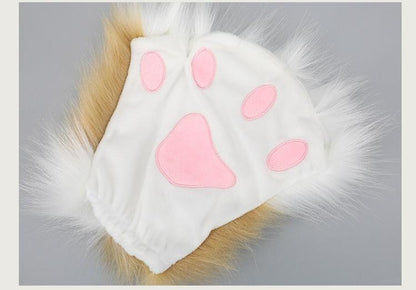 Artificial Fingertip Kawaii Plush Cat Paw Cosplay Gloves