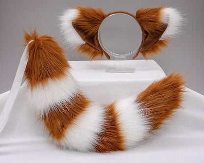 Plush Animal KC Cosplay Fox Ear and Tail Kigurumi Accessories