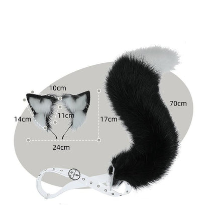 Realistic Furry Fox Ears Tail Sexy Cute Plush Accessory Set