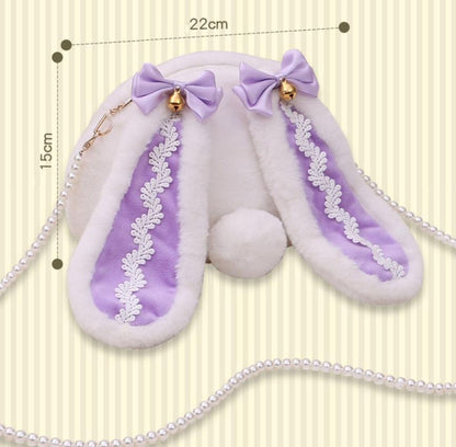 Furry Rice Cake Rabbit Sling Bag - Cute Animal Accessory 20640:285506