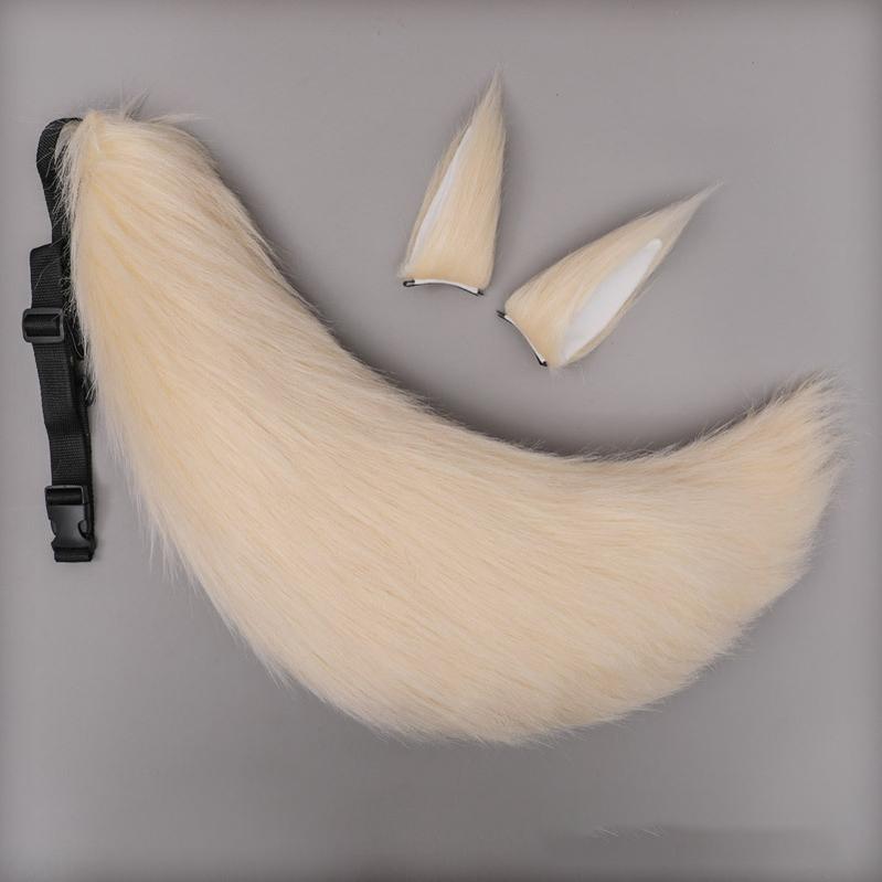 Handcrafted Plush Fox and Wolf Ear Hairclips with Tails in 17 Colors