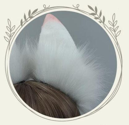 Furry Accessories Ears Hairband White Fox Kigurumi Accessories