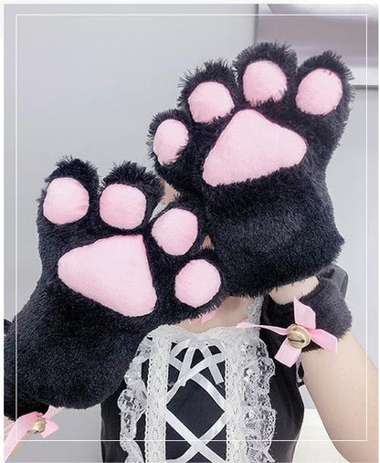 Lovely Plush Cat Paw Gloves Kigurumi Accessories Multicolors