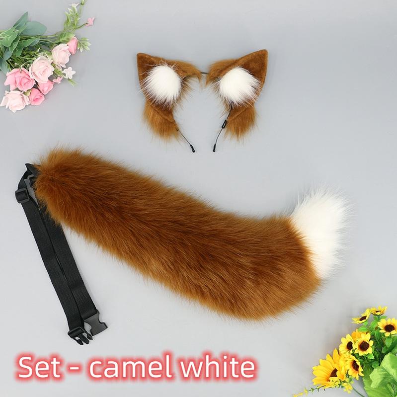 Cute Beast Ear Hairband and Wolf Tail Set