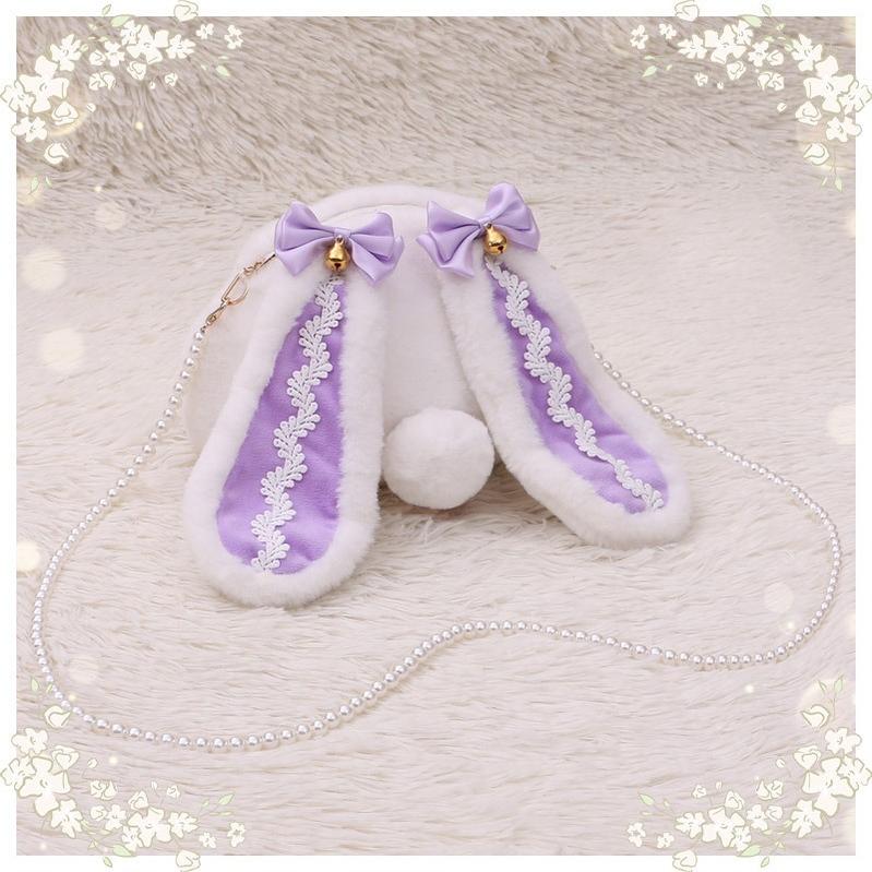 Furry Rice Cake Rabbit Sling Bag - Cute Animal Accessory 20640:285488