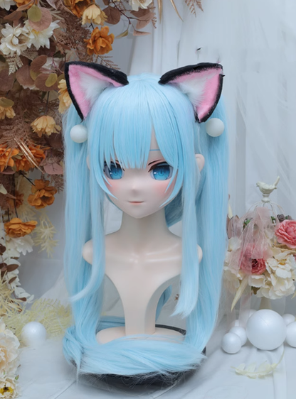 Female Blue Bunches Wig Animegao Kigurumi Mask 19370:274586 19370:274586