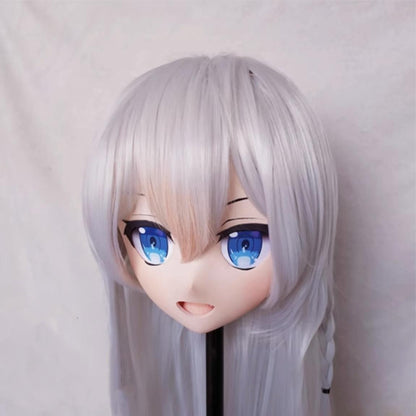 Long Sliver Hair Vtuber Cosplay Kigurumi Mask 19110:277290