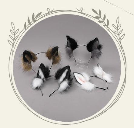 Simulated Animal Ear Headband Wolf Ears Kigurumi Accessory 20628:285350