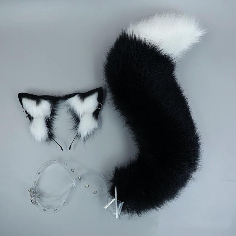 Realistic Furry Fox Ears Tail Sexy Cute Plush Accessory Set