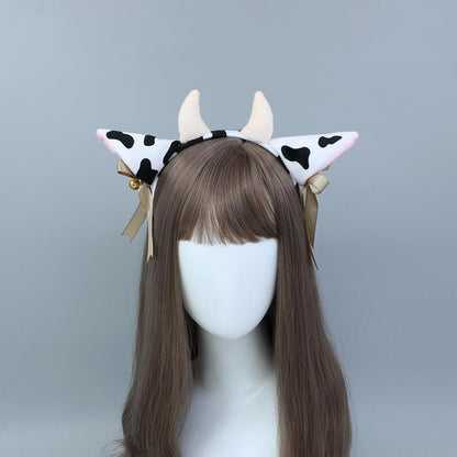 Hand-made Kawaii Plush and Soft Cow Cosplay Headwear