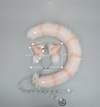 Simulated Fluffy Cat Ears Hairband Tails Furry Accessories