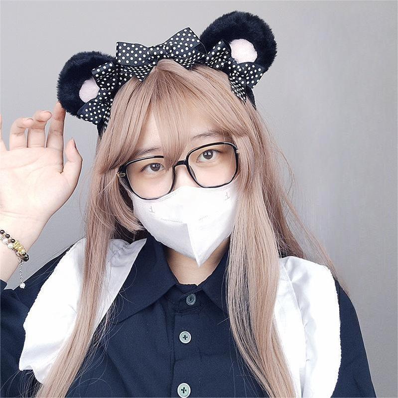 Lovely Polka Dot Bows Kigurumi Accessories  Bear Ears Hairband Multicolors 20618:285190