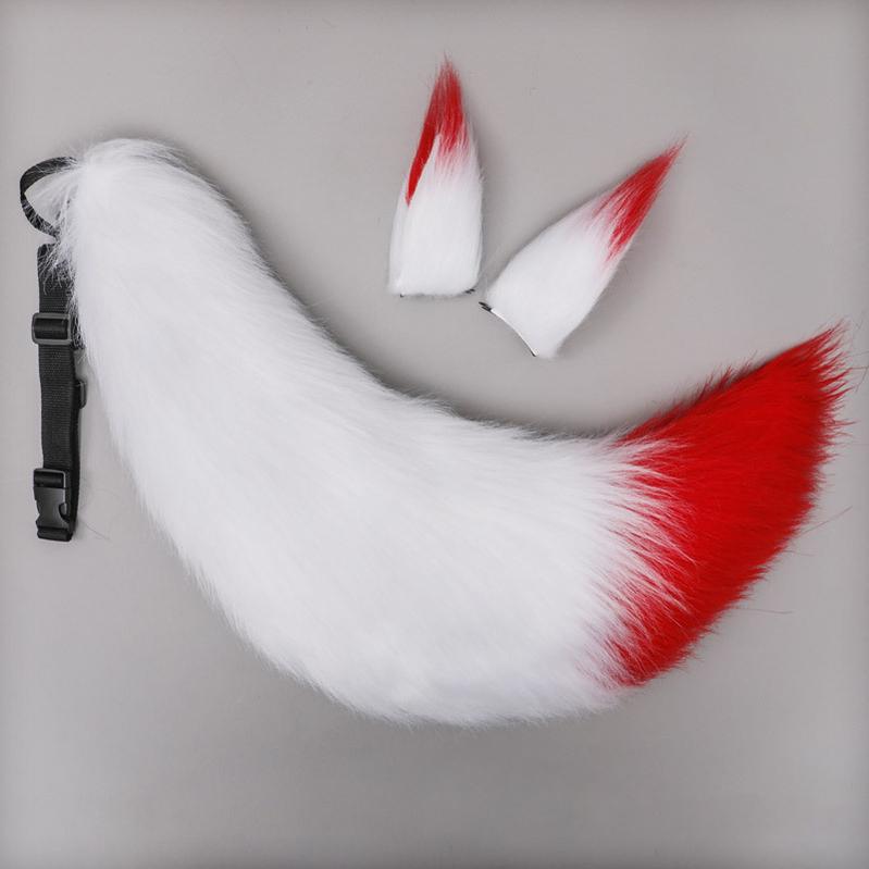 Handcrafted Plush Fox and Wolf Ear Hairclips with Tails in 17 Colors