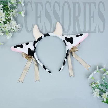 Hand-made Kawaii Plush and Soft Cow Cosplay Headwear